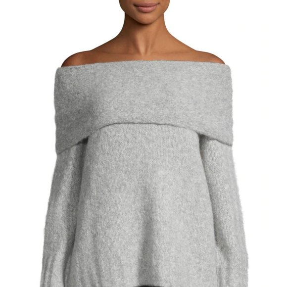 Vince Off-The-Shoulder Alpaca-Blend Sweater - Picture 2 of 3